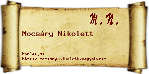 Mocsáry Nikolett névjegykártya