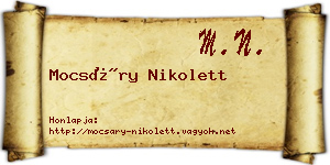 Mocsáry Nikolett névjegykártya