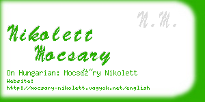 nikolett mocsary business card
